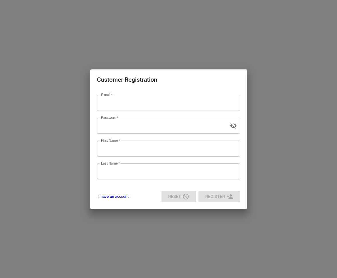 Register screen